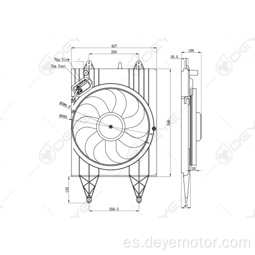 Ventilador de refrigeración del radiador 12v Dc para VW GOLF